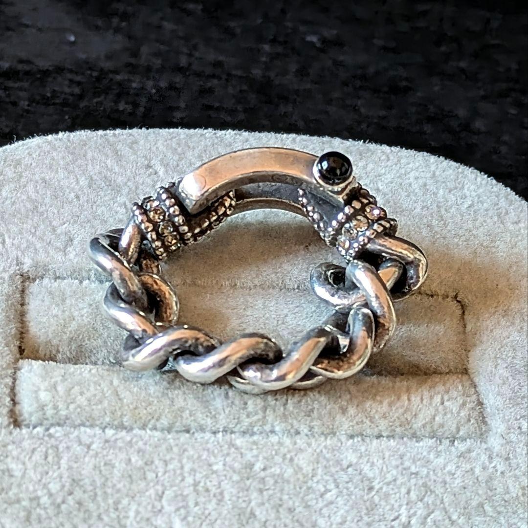 vivienne westwood オニキス ロゴ チェーンリング SV925