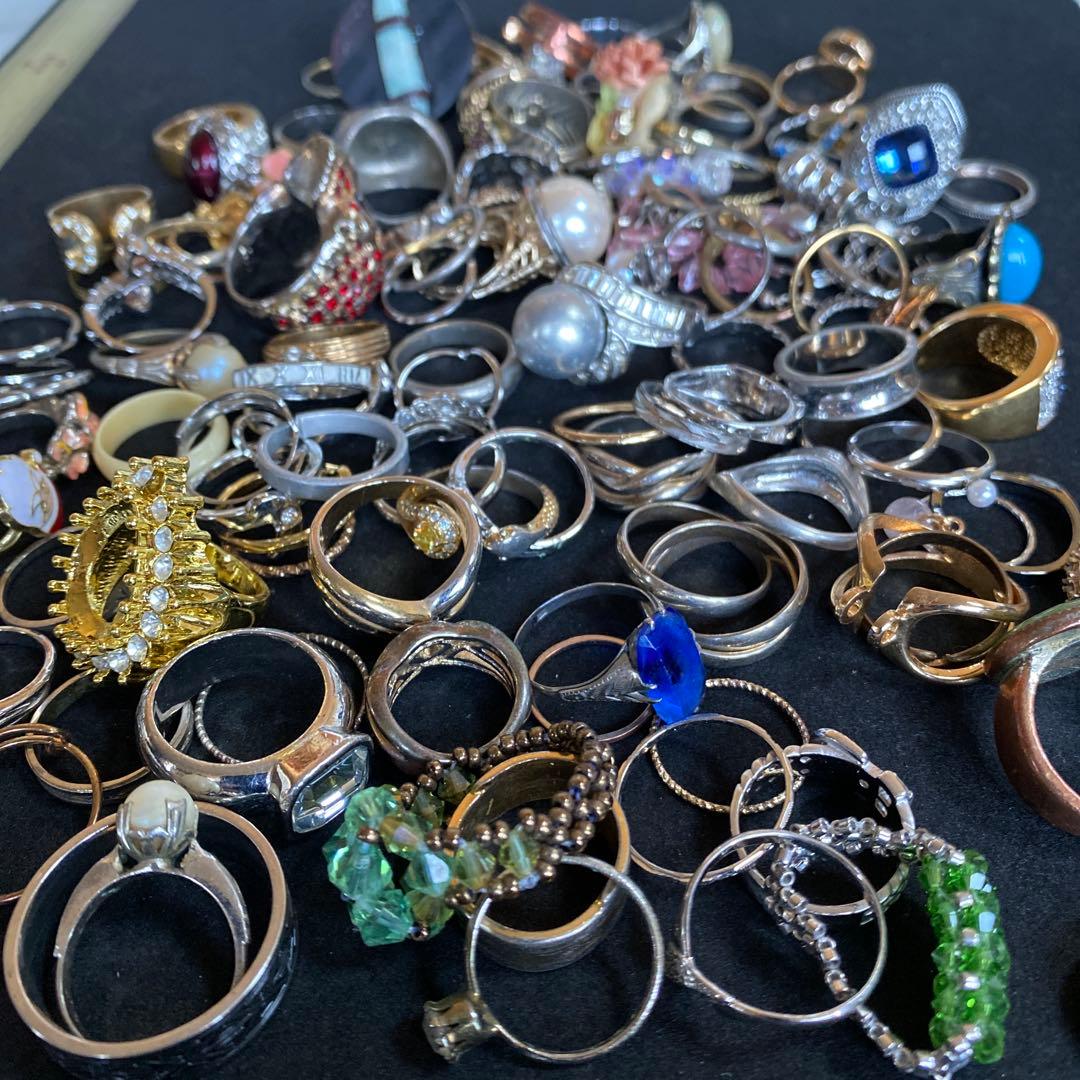 m*m様 まとめ売りアクセサリーR27☆指輪　リング　無選別約380gオークショ