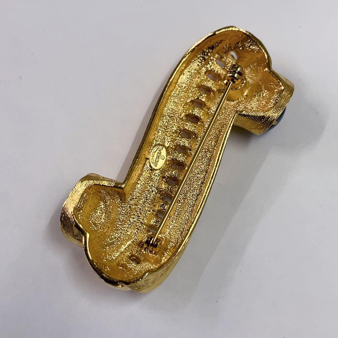 ヴィンテージ Givenchy ゴールド ラインストーン ブローチ 赤 ブルー