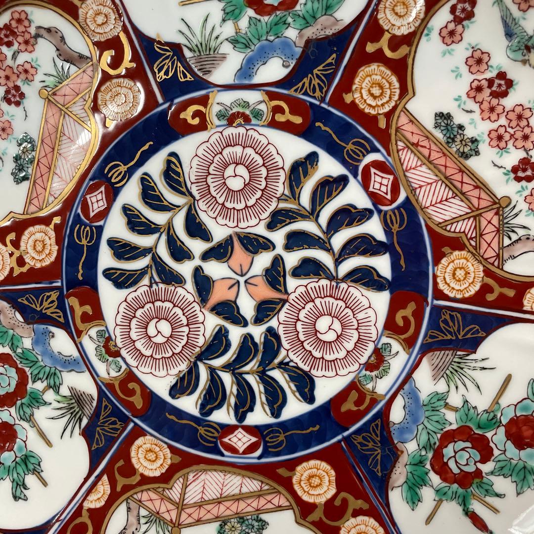 有田焼 深綿 梅鳳凰絵 一進 絵皿 飾皿 置物