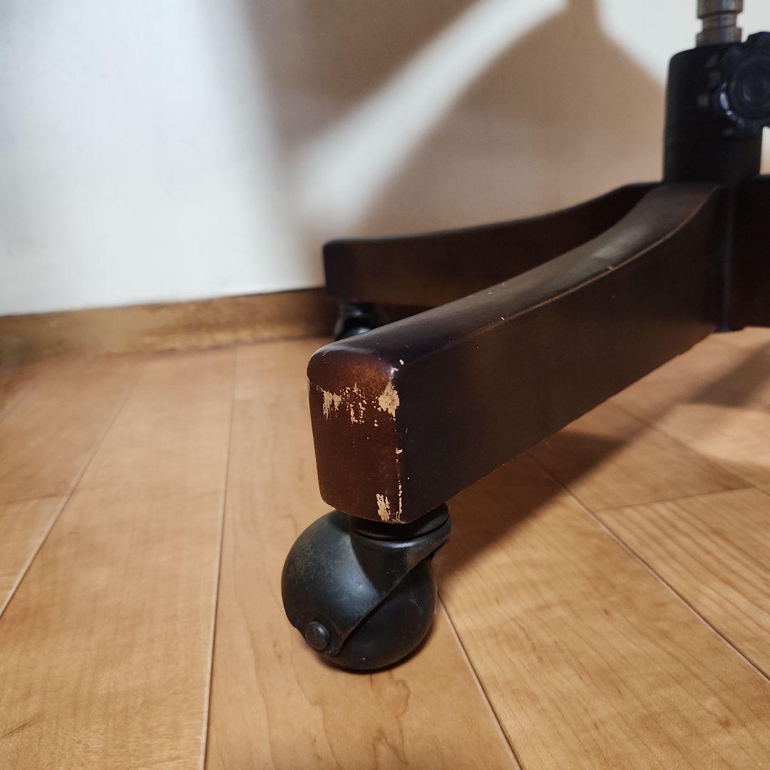 カリモク コロニアルモケット赤 ベルベット 回転椅子　ヴィンテージ