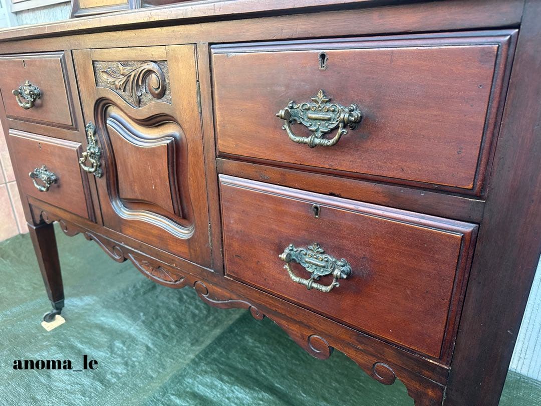 5008【パーラーキャビネット】英国アンティーク　ドレッシングチェスト