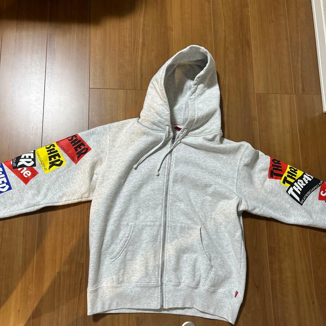 Supreme ✖︎ THRASHERフルジップパーカー グレー