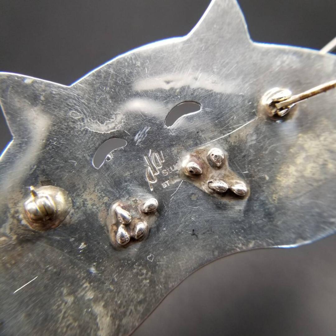 da Studio 髭の長い猫 キャットフェイス 925 シルバー ヴィンテージ