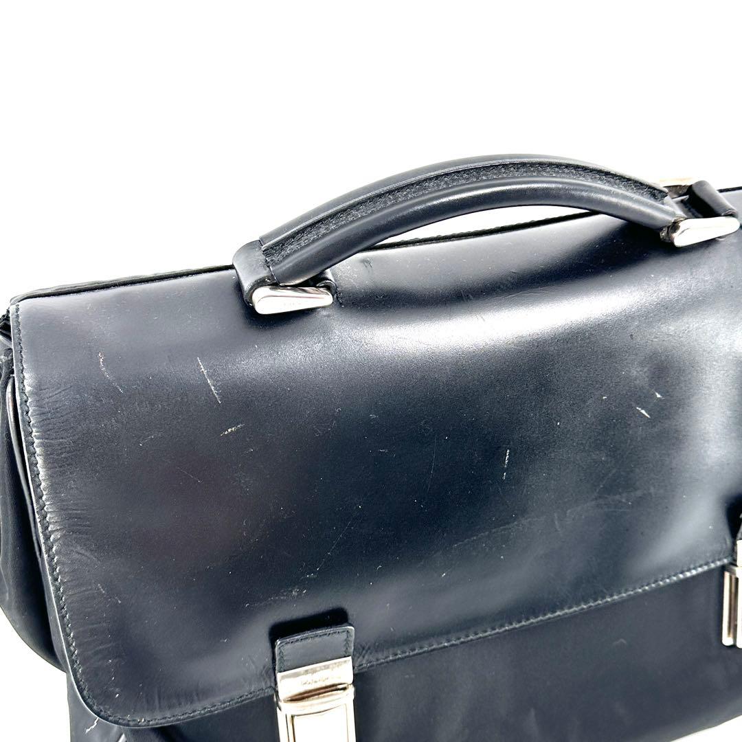 PRADA プラダ ビジネスバッグ ナイロン×レザー ブリーフケース ブラック