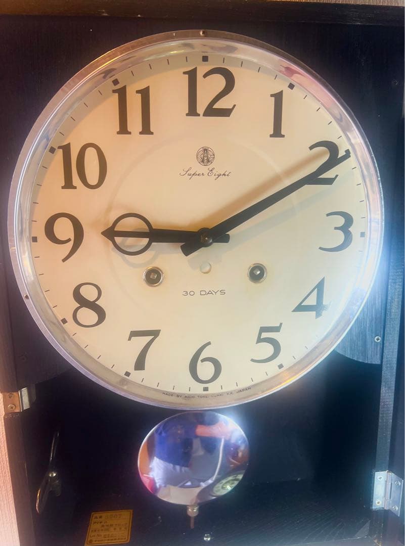 AICHI愛知30DAY振り子時計ゼンマイ掛け時計柱時計ボンボン時計昭和レトロ