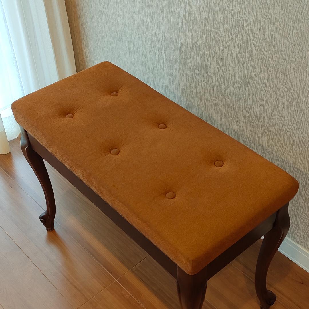 希少　アンティーク　ピアノ椅子　長椅子　猫脚　ベンチタイプ