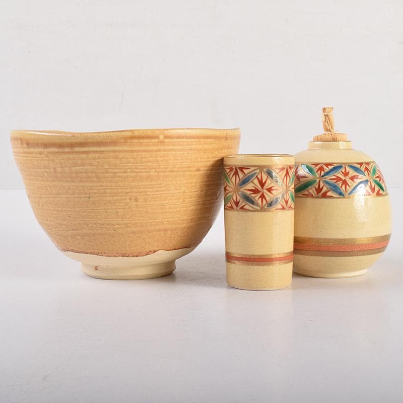 eyeknow74 　利休茶箱　棗　茶碗　八点一式　仕覆付　V　R7661