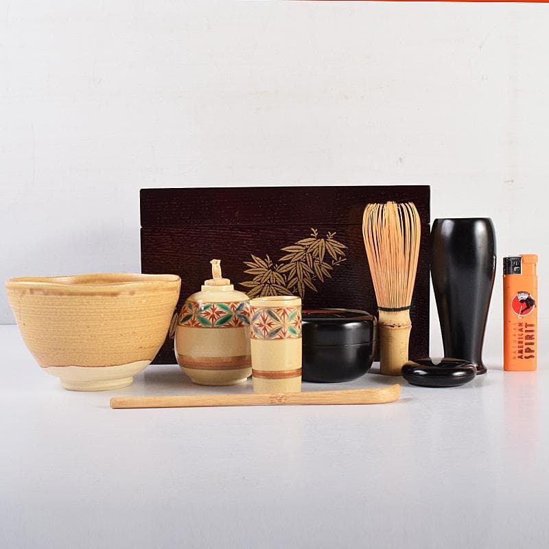 eyeknow74 　利休茶箱　棗　茶碗　八点一式　仕覆付　V　R7661