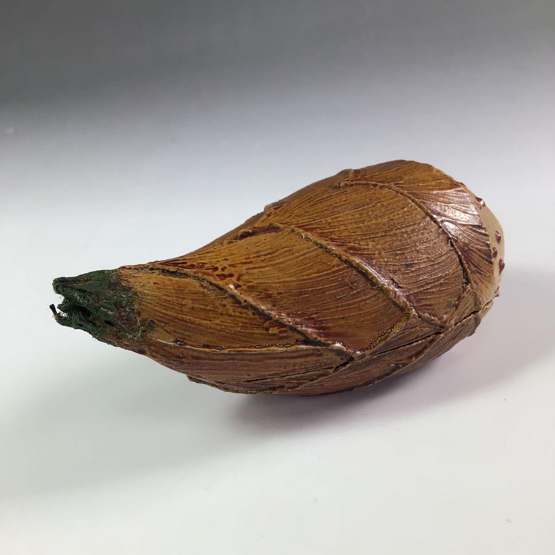 Ｒ６９１　香合　『中川正斉作』『乾漆』『筍香合』　共箱　茶道具　木工芸