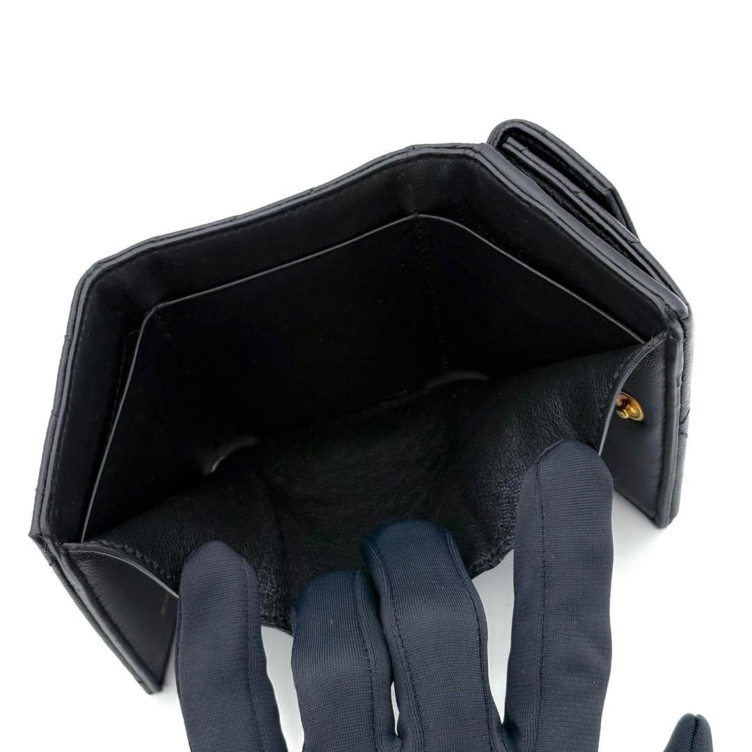 サンローラン 折財布 YSL カサンドラ Vステッチ キャビアスキン 2504