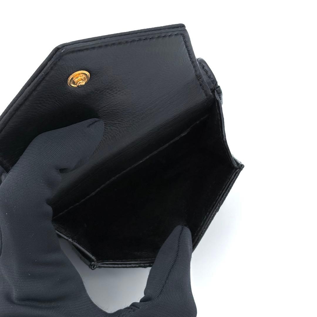 サンローラン 折財布 YSL カサンドラ Vステッチ キャビアスキン 2504