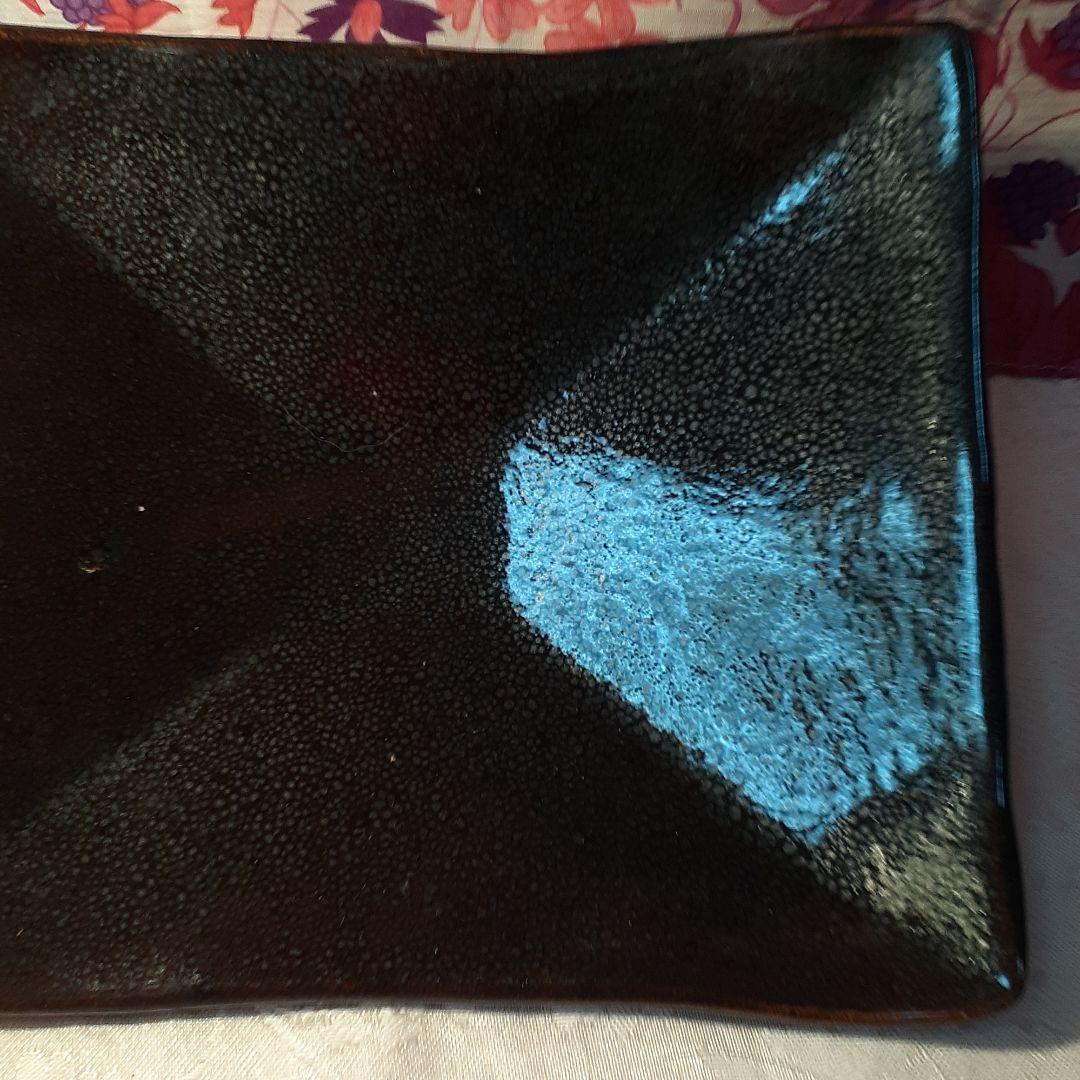 本日限定値引き❤️故、加藤　仁　作　油滴天目平皿