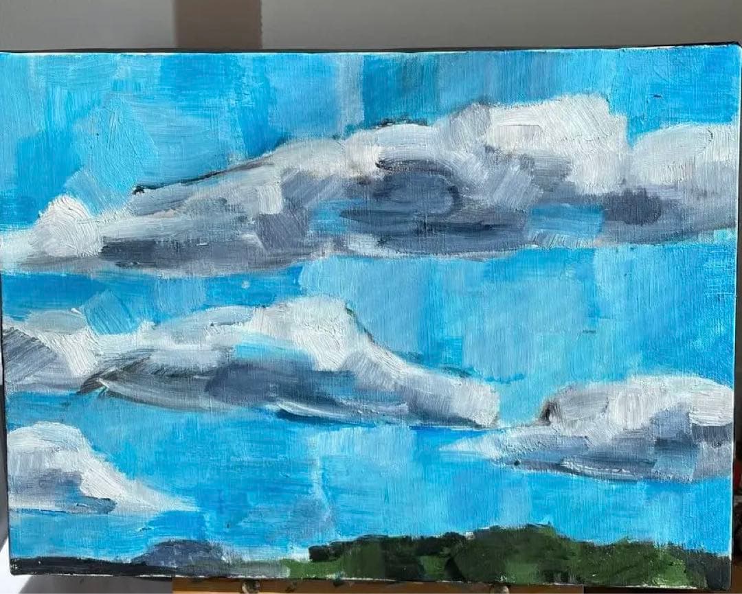 【絵画】青空の中の雲