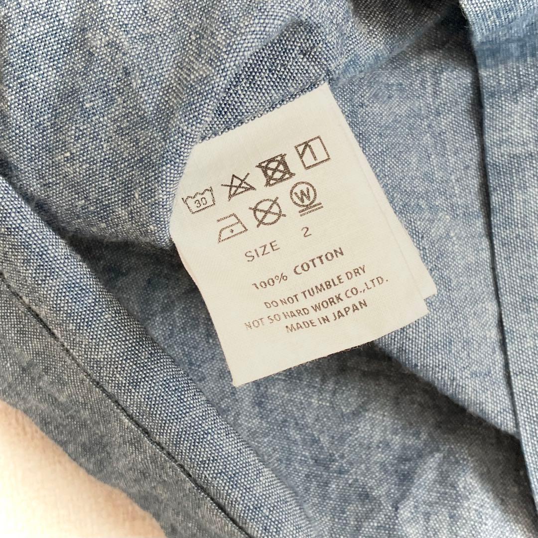 美品トゥジューtoujoursシャンブレービックポケットノースリーブタンクトップ