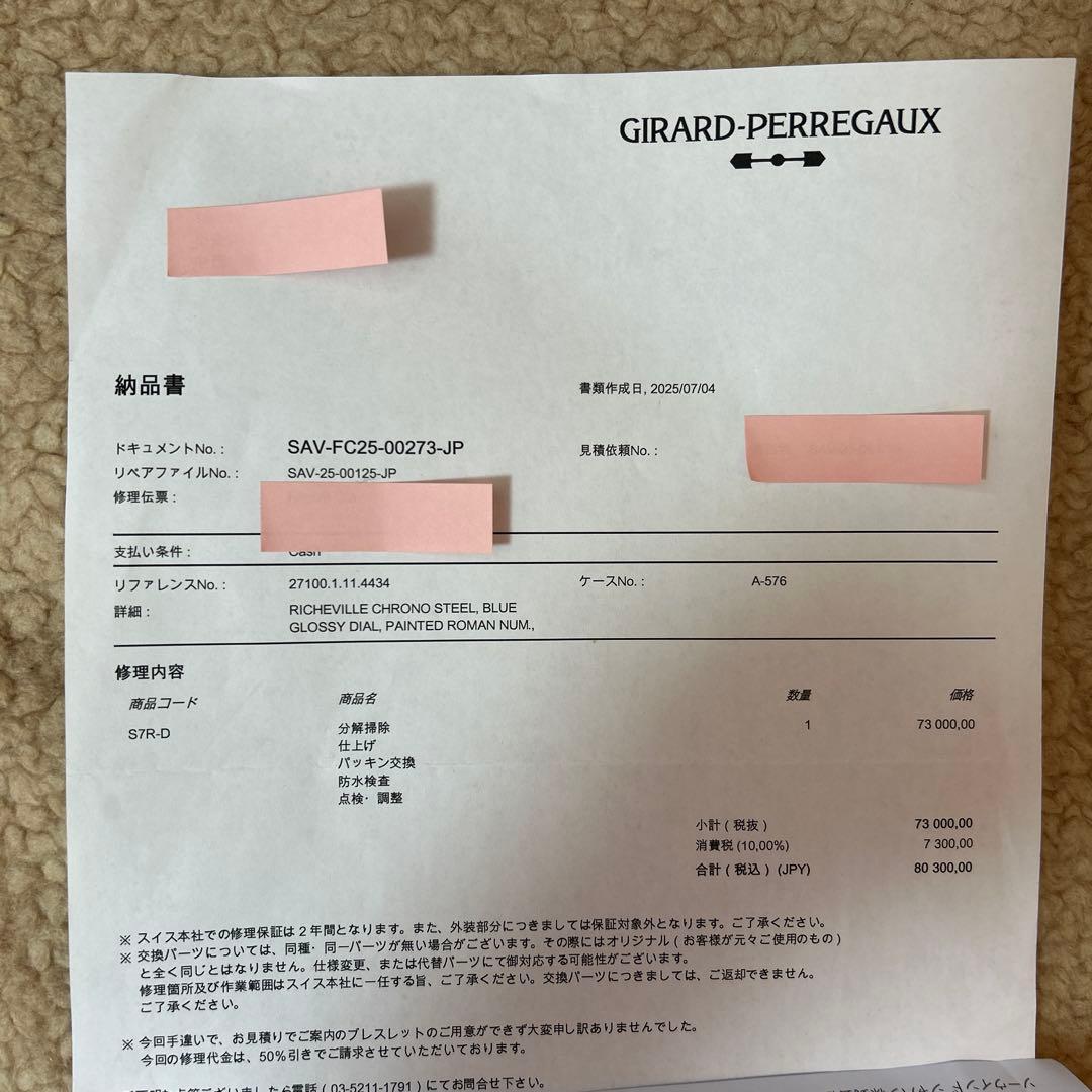 リシュビル　クロノグラフ 手巻き時計　2年保証有り