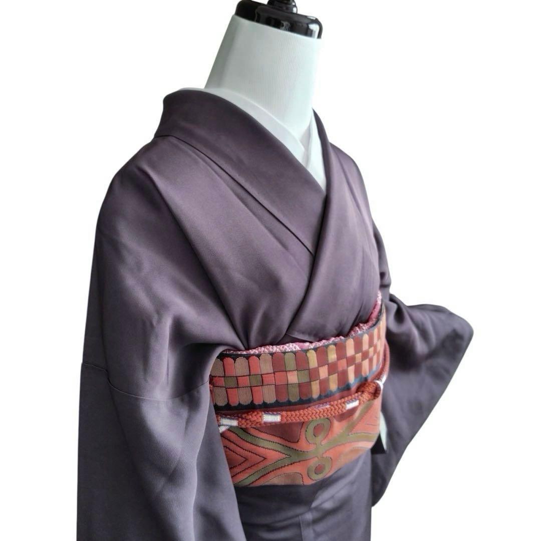 ま*り様 未使用近い　美品　袷　正絹　紋付き　色無地　フルセット　超ゆったり　裄