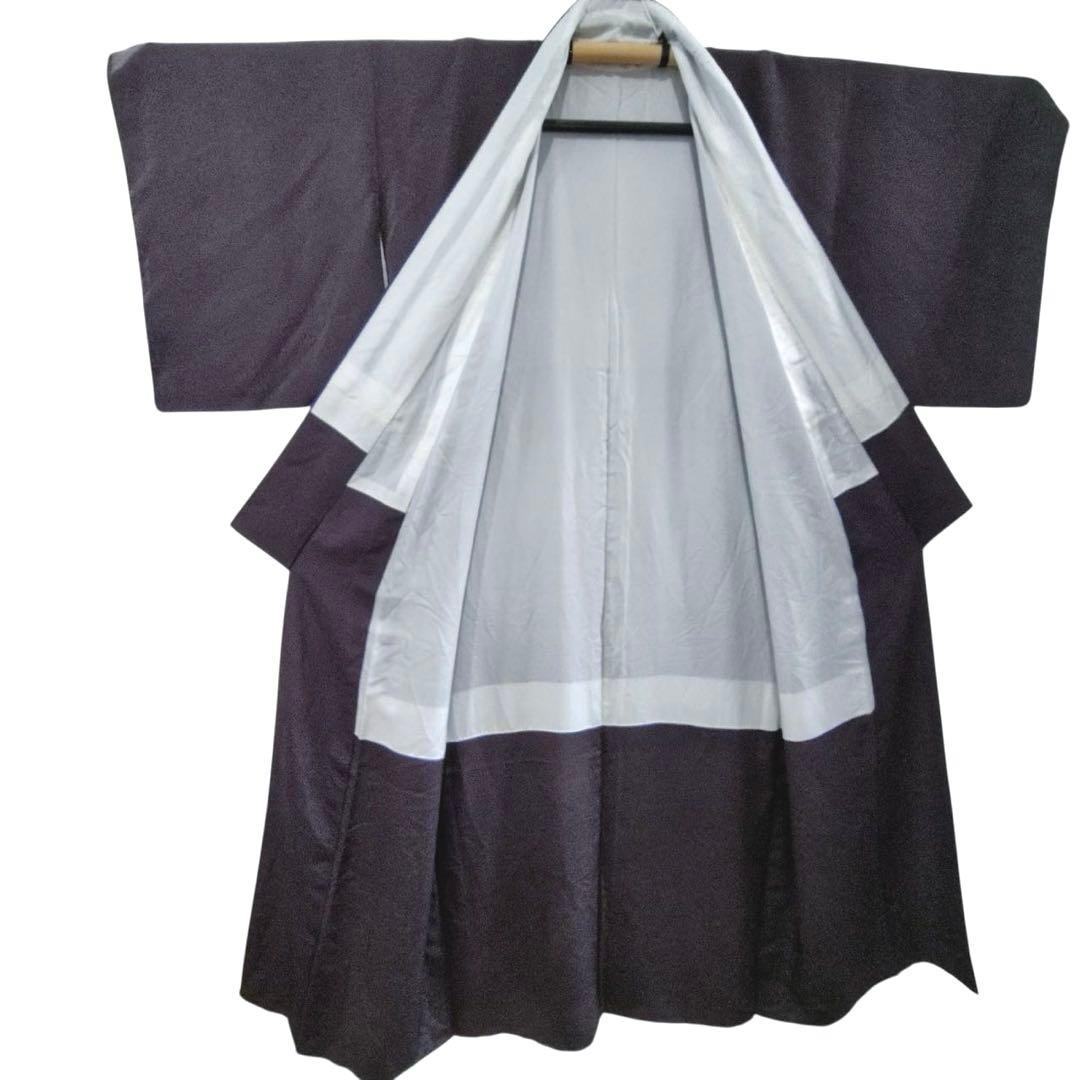 ま*り様 未使用近い　美品　袷　正絹　紋付き　色無地　フルセット　超ゆったり　裄