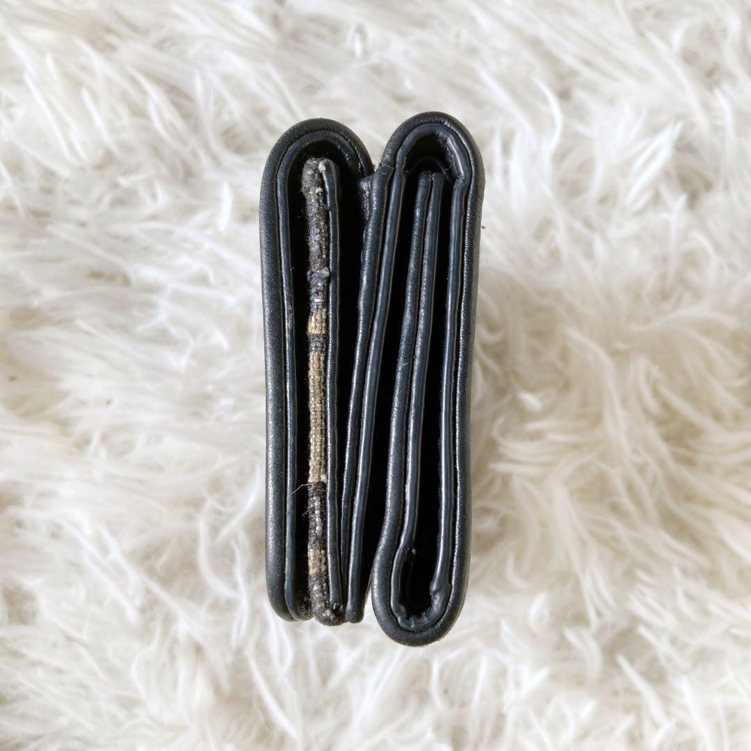 【美品】Dior ディオール オブリーク 三つ折り財布 キャンバス　ネイビー