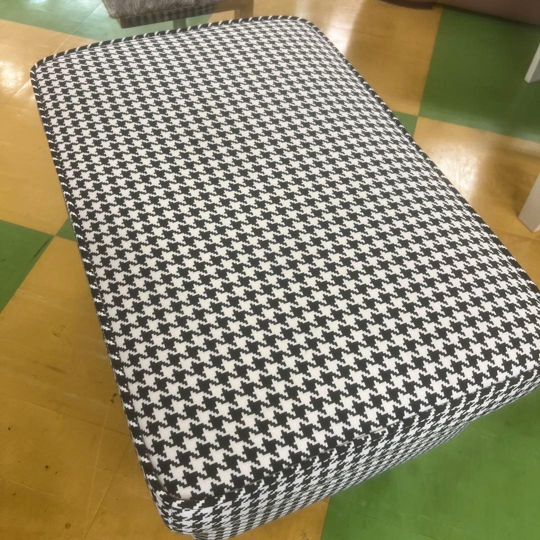 【IKEA】STRANDMON ストランドモン　オットマン　千鳥柄