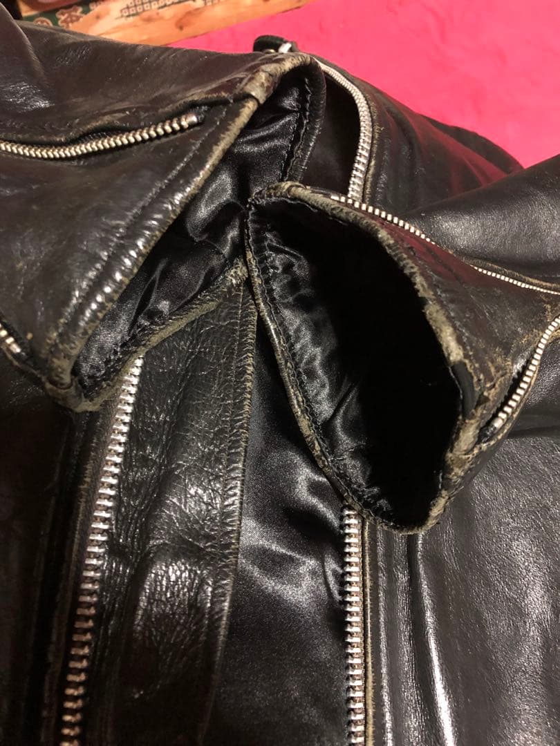 ヴィンテージ レザー シングル ライダース ジャケット 黒 ブラック TALON