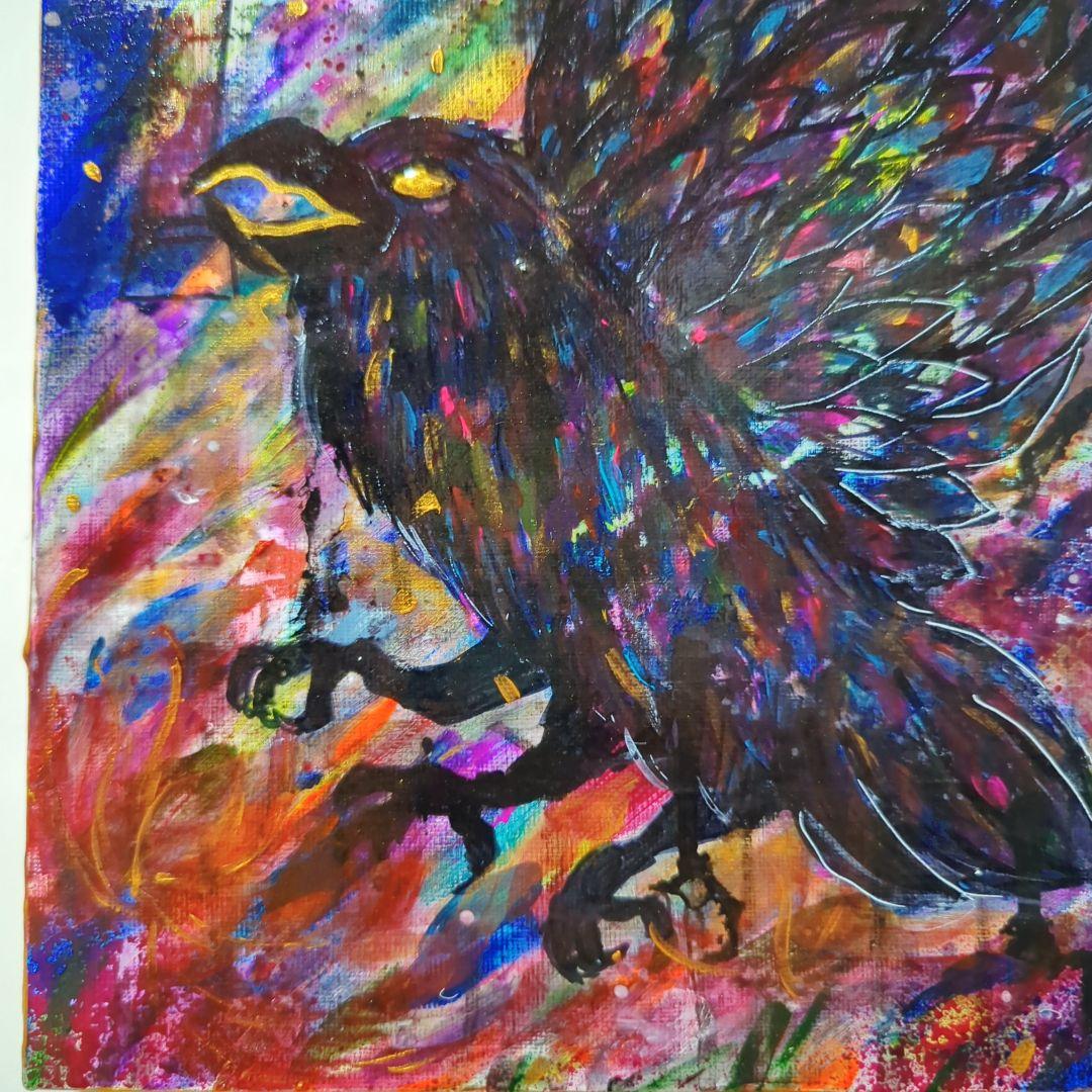 【一点物/原画】八咫烏と鳥居【F3号】【一点物/原画】