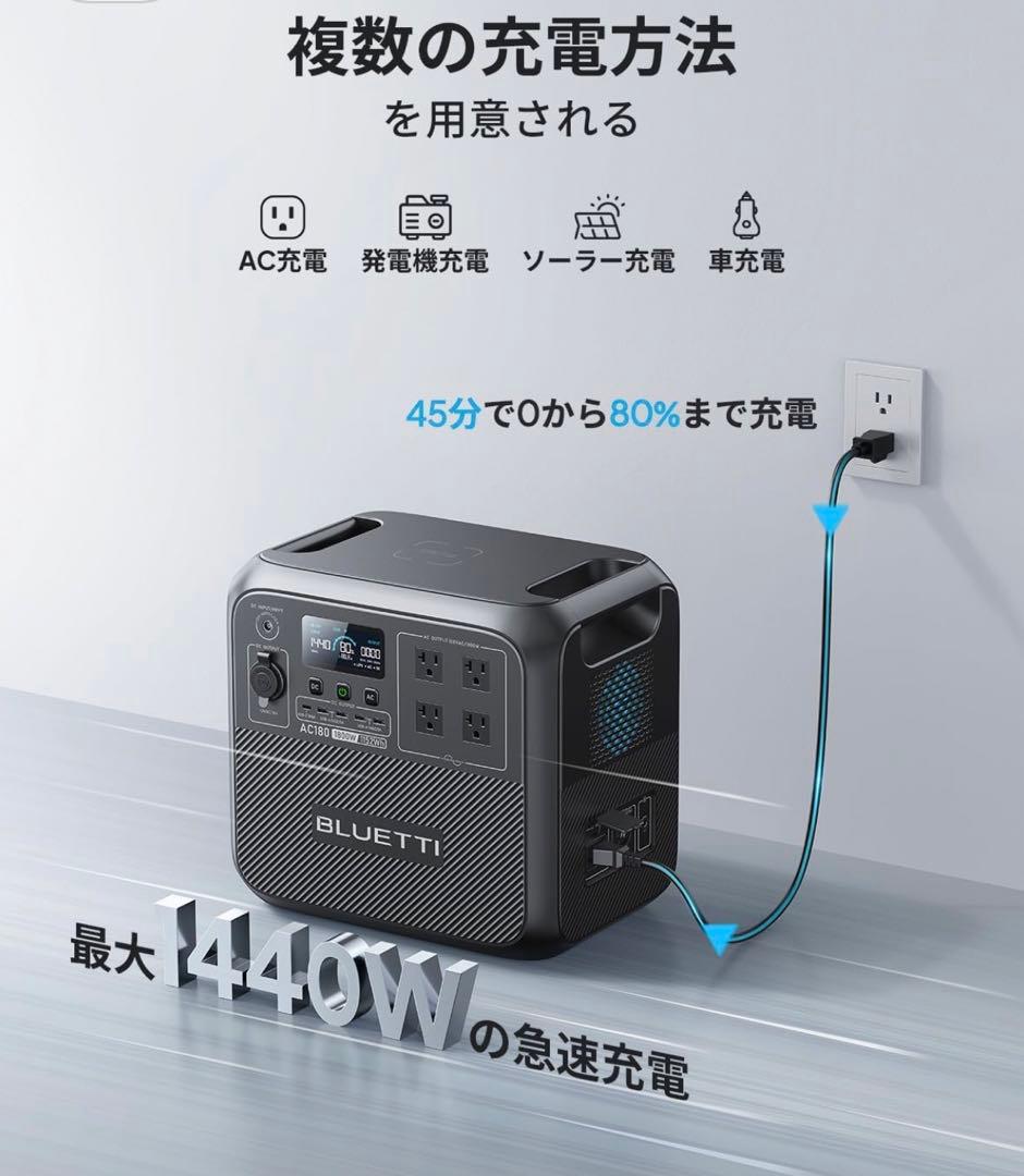 BLUETTI ポータブル電源 AC180 1152Wh/1800W