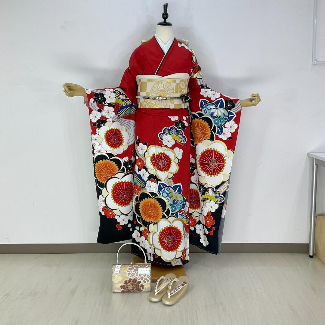 りんご　お振袖フルセット　新品オーダーメイド　ショール　ゾーリバッグ