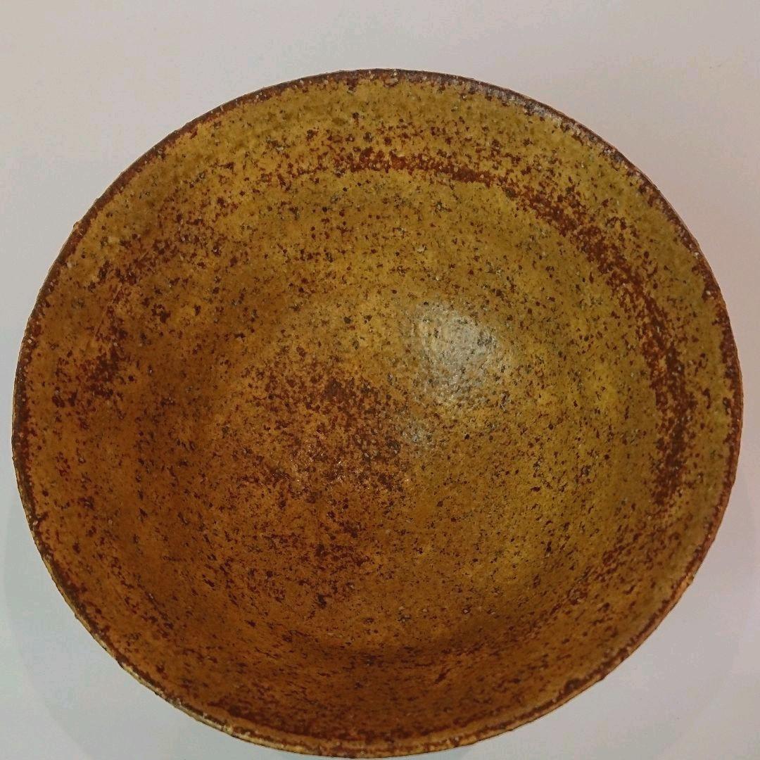 【茶道具】勝龍寺窯 乾伸行作 黄伊羅保茶碗