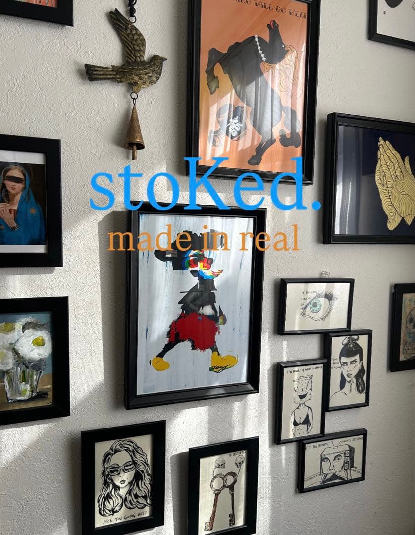 原画/猫/モダンアート/インテリア/Graffiti on the wall