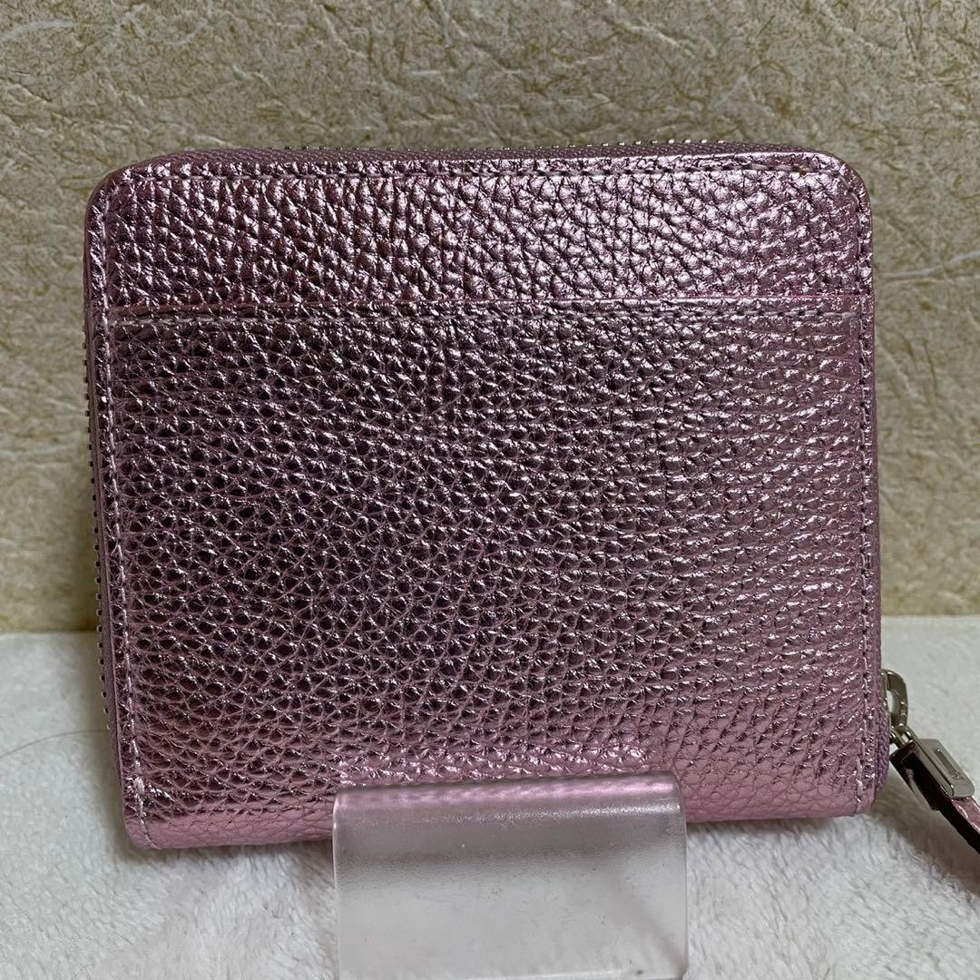 新品未使用　LANVIN 財布　ラウンドファスナー　レザー　ピンク