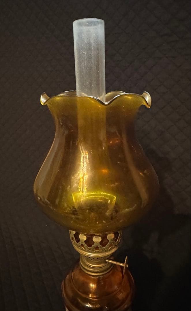 アンティーク調 オイルランプ 世界地図柄 ガラス製