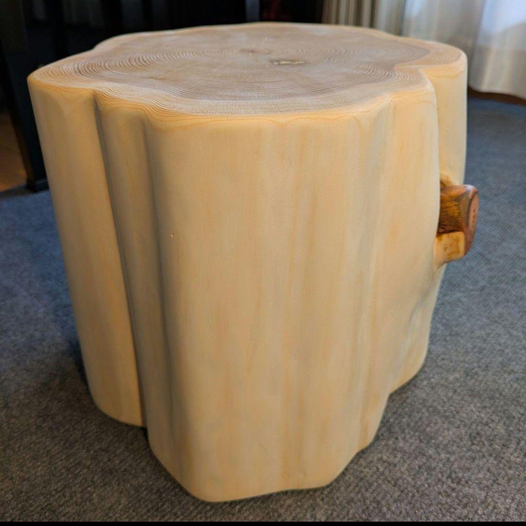 天然ヒバ　切り株　丸太　椅子　スツール　テーブル　高さ約28㎝