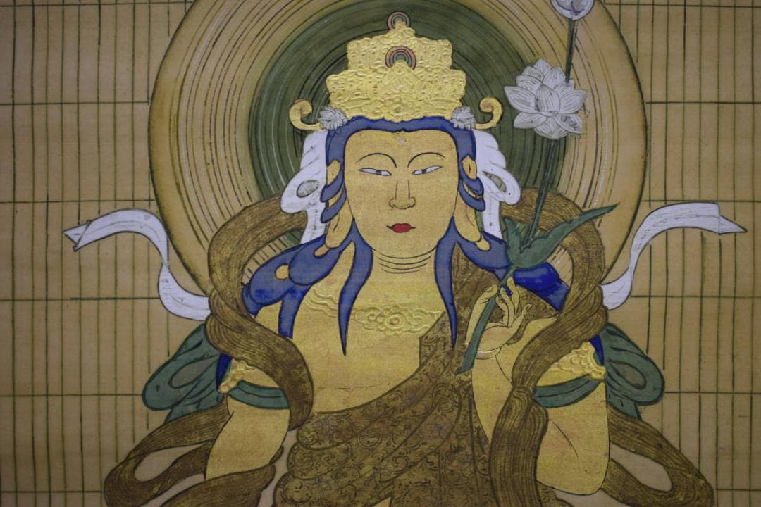 不詳/作者不明/佛画/仏画/観音図/絹表装/大幅/布袋屋掛軸HH-435