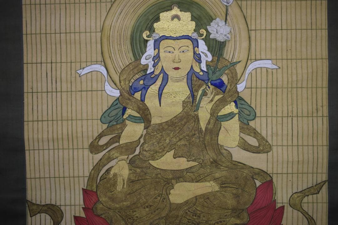 不詳/作者不明/佛画/仏画/観音図/絹表装/大幅/布袋屋掛軸HH-435