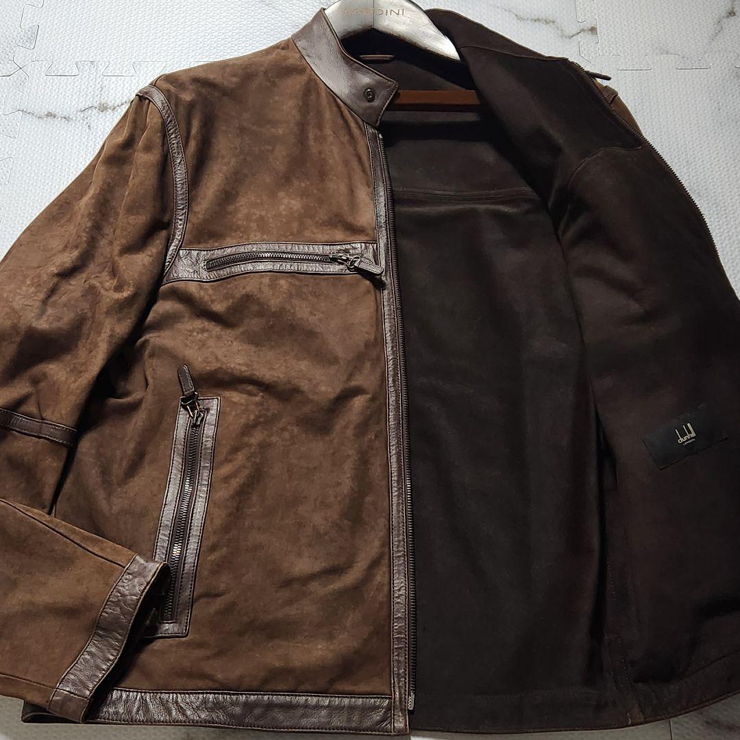 最高級イタリア製✨dunhill ライダースジャケット ラムレザー 羊革