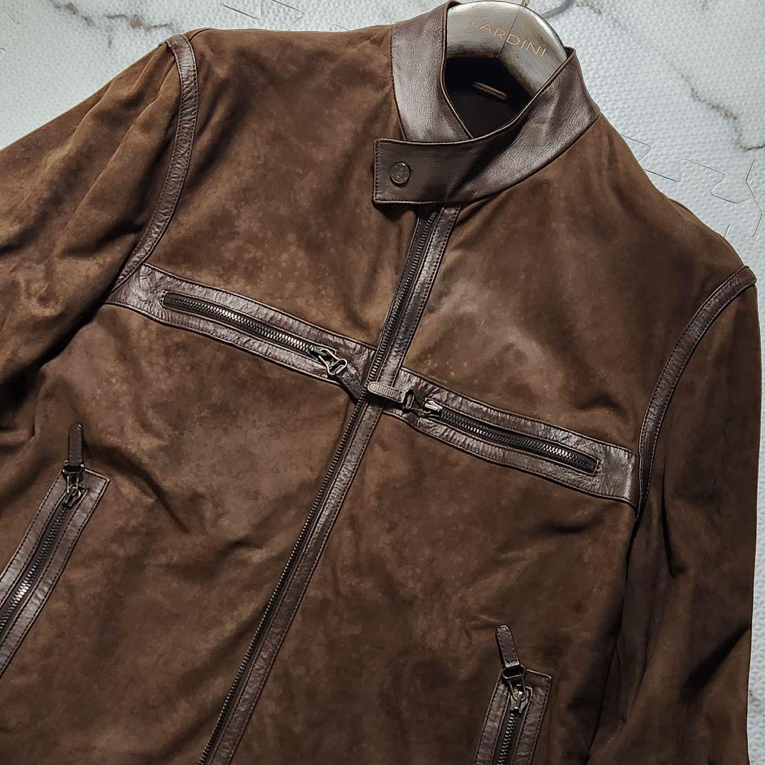 最高級イタリア製✨dunhill ライダースジャケット ラムレザー 羊革