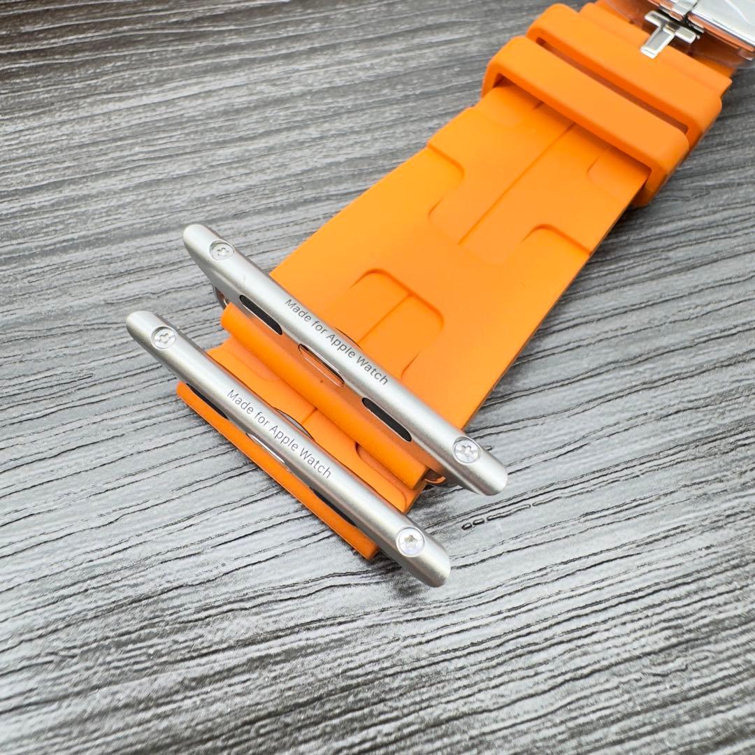 2727 ほぼ未使用　Apple Watch エルメス　キリム　オレンジ　ラバー