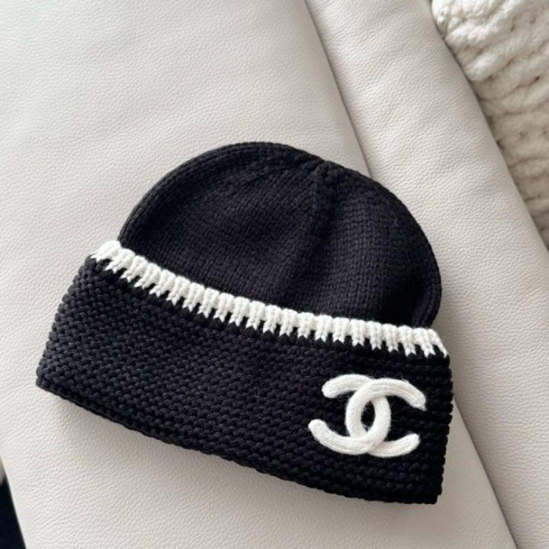 CHANEL ブラック ニットビーニー