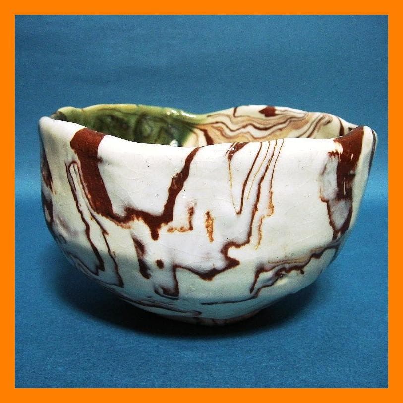 869『練上織部茶碗』　/骨董品 古美術 古玩 アンティーク