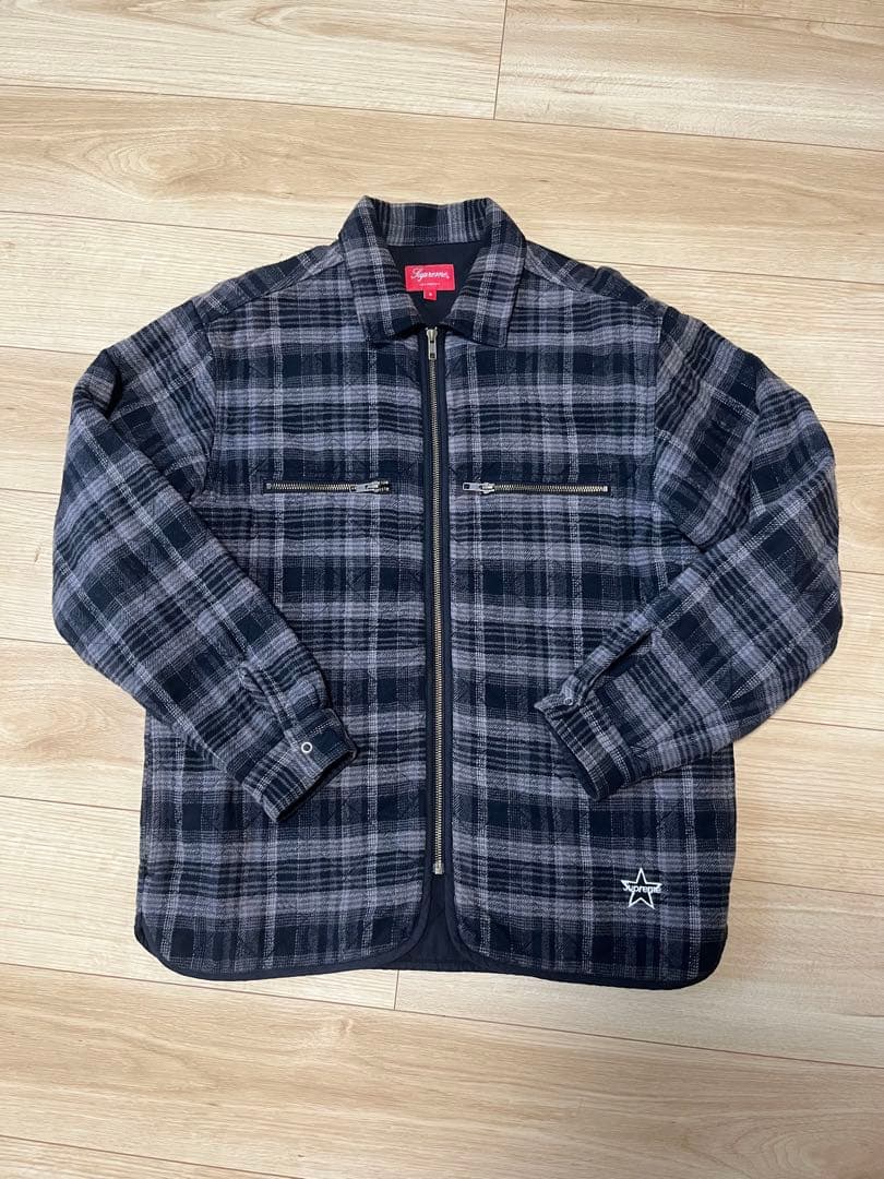 【最終値下げ】supreme チェック柄ジップアップジャケット　スターロゴ　S