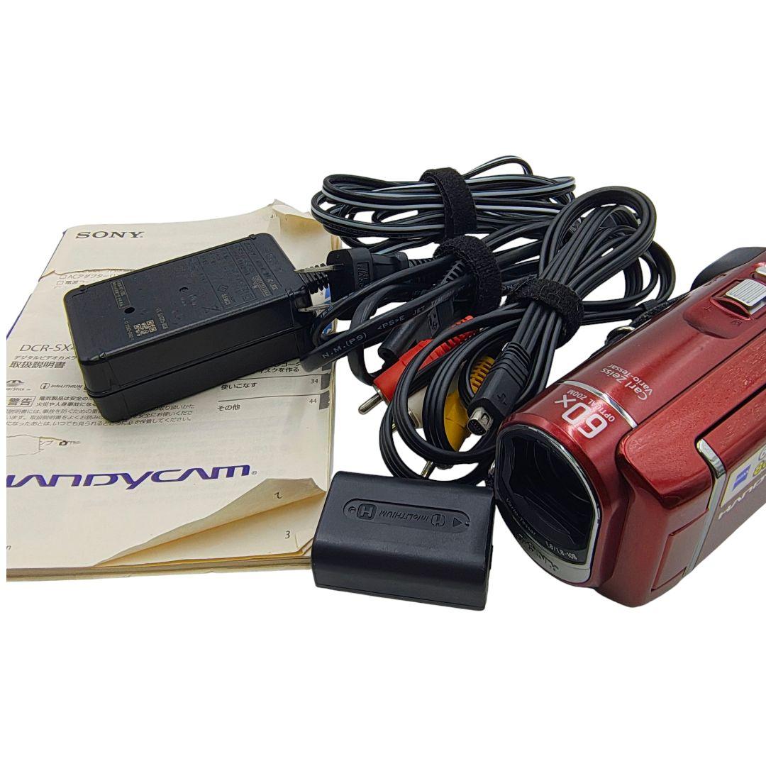 美品✨️SONY DCR-SX41 動作品 ビデオカメラ レッド 赤
