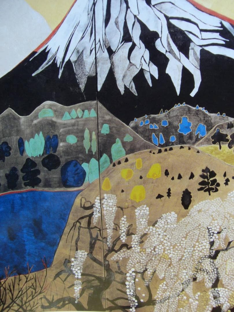 片岡 球子、【春の富士（桜）】、大判、超希少画集・額装画、状態良好