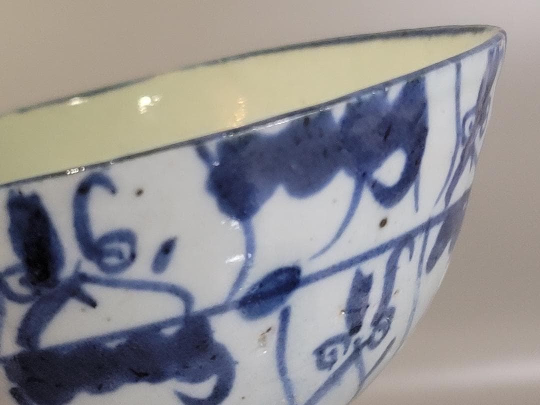 茶道具 中国 青花 碗 古染付 菓子鉢 DT601中国 陽刻 蓮紋 青磁 燭台