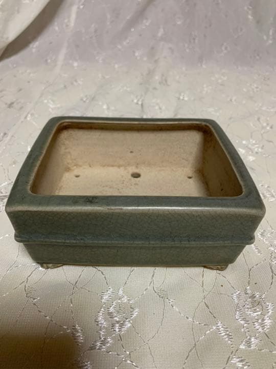 落款あり　盆栽鉢　長方