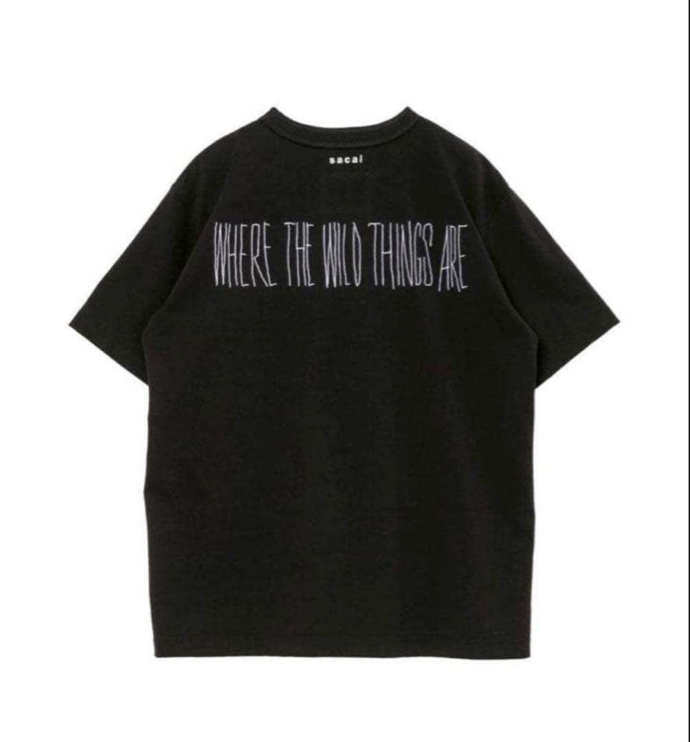 【25AW 完売品】sacai Tシャツ 黒　かいじゅう