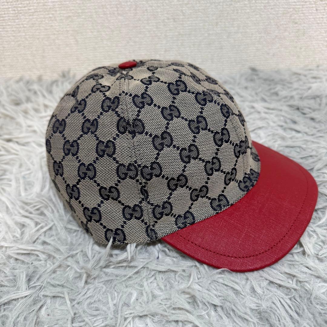 新品タグ、ケース付き GUCCI KIDS HAT GGキャンバス 子供用 帽子