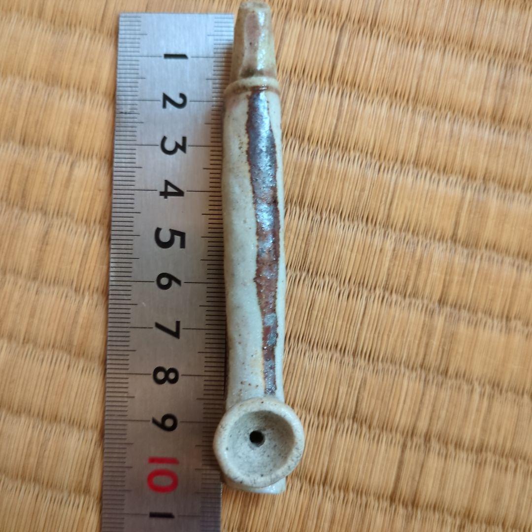 陶器製煙管 木箱付き　織部焼　織部　箸置き