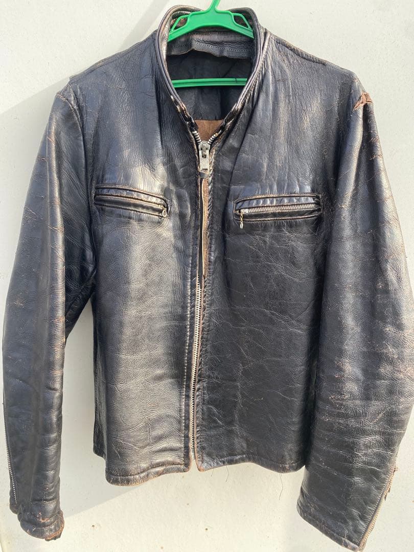 ヴィンテージホースハイド　シングルライダースジャケット