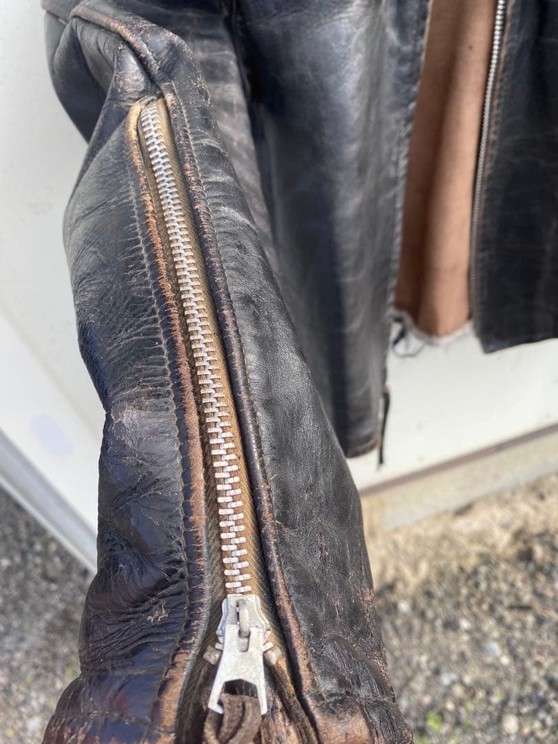 ヴィンテージホースハイド　シングルライダースジャケット